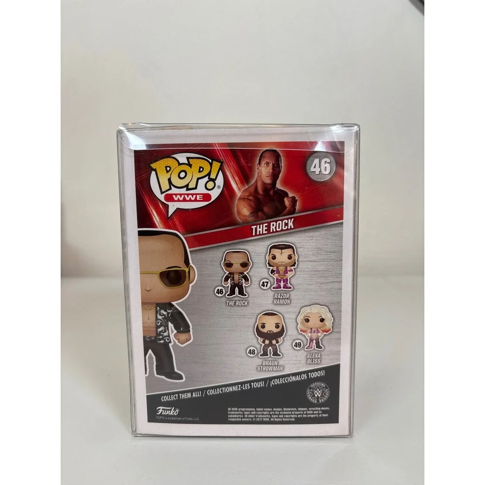 Funko Pop WWE The Rock #46 Vinyl Figure Wrestling Dwayne Johnson Protector
